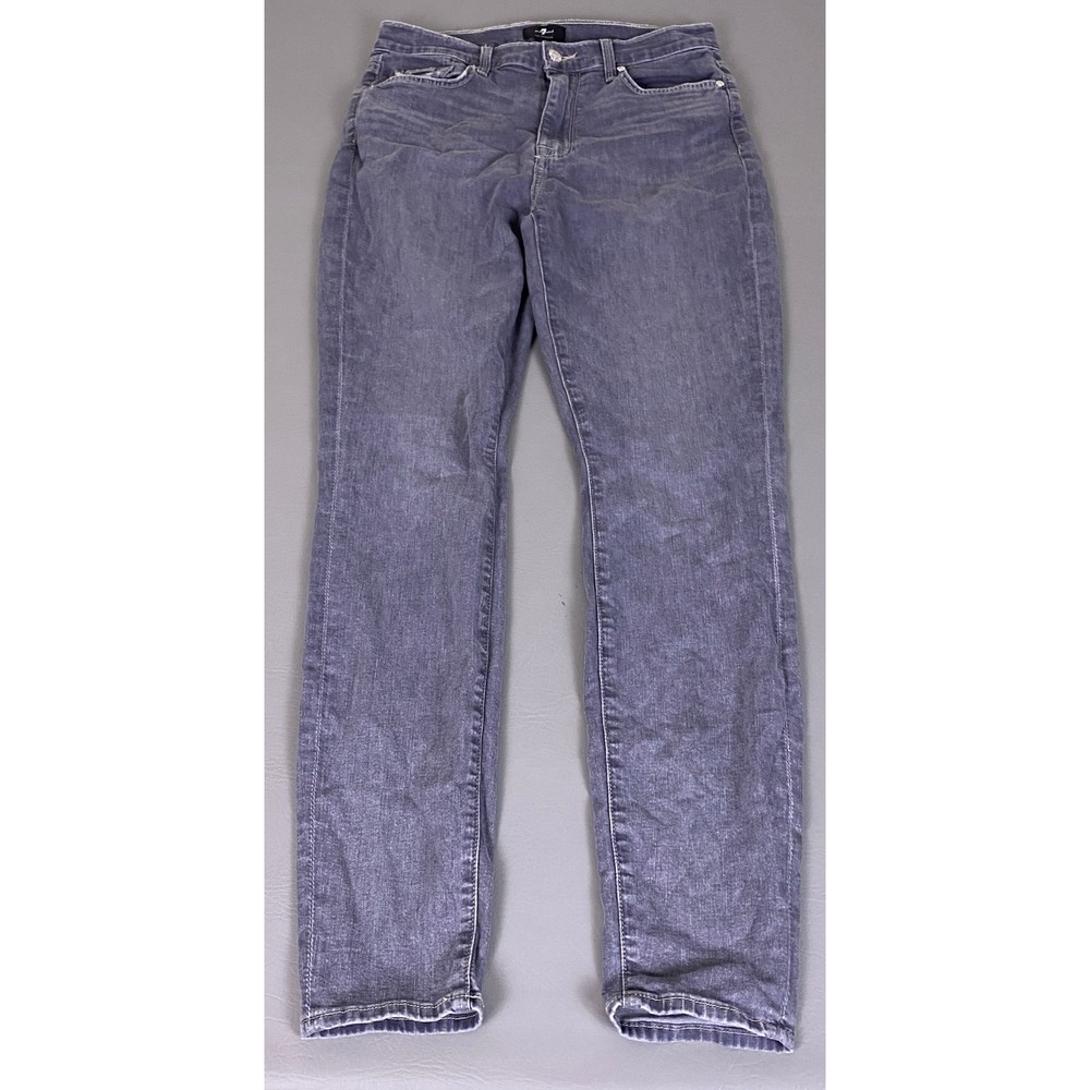 7 For All Mankind High Waist Skinny Jeans Women's Size 30 Gray Denim High Rise
